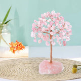 Maxbell Feng Shui Money Tree Farmhouse Bedroom Office Wedding Stone Bonsai Tree Pink