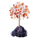 Maxbell Feng Shui Money Tree Farmhouse Bedroom Office Wedding Stone Bonsai Tree Pink Red