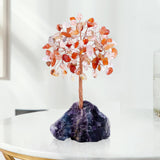 Maxbell Feng Shui Money Tree Farmhouse Bedroom Office Wedding Stone Bonsai Tree Pink Red