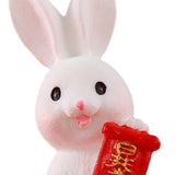 Maxbell Chinese New Year Rabbit Statue Small Bunny Figurine for Table Decoration Rich 2.1cmx4.1cm
