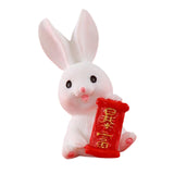 Maxbell Chinese New Year Rabbit Statue Small Bunny Figurine for Table Decoration Rich 2.1cmx4.1cm