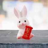 Maxbell Chinese New Year Rabbit Statue Small Bunny Figurine for Table Decoration Rich 2.1cmx4.1cm