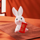 Maxbell Chinese New Year Rabbit Statue Small Bunny Figurine for Table Decoration Rich 2.1cmx4.1cm