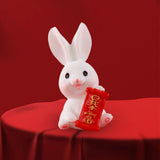 Maxbell Chinese New Year Rabbit Statue Small Bunny Figurine for Table Decoration Rich 2.1cmx4.1cm