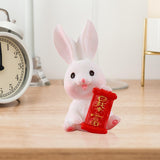 Maxbell Chinese New Year Rabbit Statue Small Bunny Figurine for Table Decoration Rich 2.1cmx4.1cm