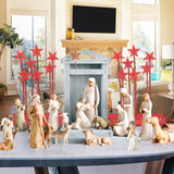 Maxbell Star Nativity Scene Wooden Backdrop Christmas Decoration for Church Holiday