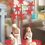 Maxbell Star Nativity Scene Wooden Backdrop Christmas Decoration for Church Holiday