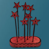 Maxbell Star Nativity Scene Wooden Backdrop Christmas Decoration for Church Holiday