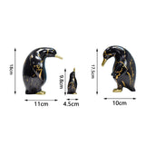 Maxbell 3x Nordic Penguin Statue Figurine Craft Art Works for Desktop Bookcase Decor Black