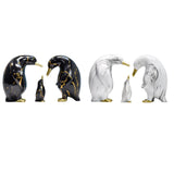Maxbell 3x Nordic Penguin Statue Figurine Craft Art Works for Desktop Bookcase Decor Black