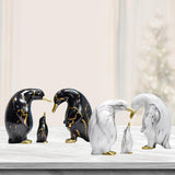 Maxbell 3x Nordic Penguin Statue Figurine Craft Art Works for Desktop Bookcase Decor Black