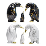 Maxbell 3x Nordic Penguin Statue Figurine Craft Art Works for Desktop Bookcase Decor Black