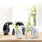 Maxbell 3x Nordic Penguin Statue Figurine Craft Art Works for Desktop Bookcase Decor Black