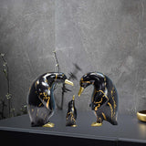 Maxbell 3x Nordic Penguin Statue Figurine Craft Art Works for Desktop Bookcase Decor Black