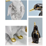 Maxbell 3x Nordic Penguin Statue Figurine Craft Art Works for Desktop Bookcase Decor Black