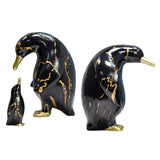 Maxbell 3x Nordic Penguin Statue Figurine Craft Art Works for Desktop Bookcase Decor Black