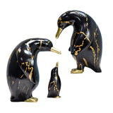 Maxbell 3x Nordic Penguin Statue Figurine Craft Art Works for Desktop Bookcase Decor Black