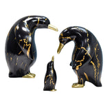 Maxbell 3x Nordic Penguin Statue Figurine Craft Art Works for Desktop Bookcase Decor Black