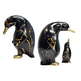 Maxbell 3x Nordic Penguin Statue Figurine Craft Art Works for Desktop Bookcase Decor Black