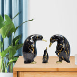 Maxbell 3x Nordic Penguin Statue Figurine Craft Art Works for Desktop Bookcase Decor Black