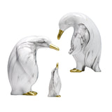 Maxbell 3x Nordic Penguin Statue Figurine Craft Art Works for Desktop Bookcase Decor White