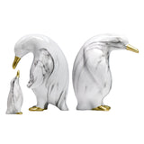 Maxbell 3x Nordic Penguin Statue Figurine Craft Art Works for Desktop Bookcase Decor White