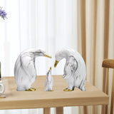 Maxbell 3x Nordic Penguin Statue Figurine Craft Art Works for Desktop Bookcase Decor White