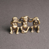 Maxbell Monkey Ornament Figurines Accessories Living Room Handmade Copper