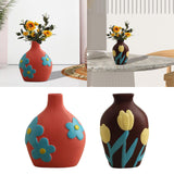 Maxbell Ceramic Flower Vase Planter Bottle Tabletop Creative Centerpieces Red
