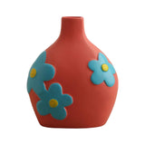 Maxbell Ceramic Flower Vase Planter Bottle Tabletop Creative Centerpieces Red
