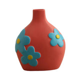 Maxbell Ceramic Flower Vase Planter Bottle Tabletop Creative Centerpieces Red