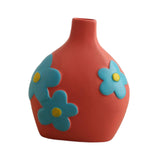 Maxbell Ceramic Flower Vase Planter Bottle Tabletop Creative Centerpieces Red