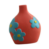 Maxbell Ceramic Flower Vase Planter Bottle Tabletop Creative Centerpieces Red