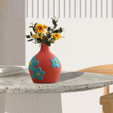 Maxbell Ceramic Flower Vase Planter Bottle Tabletop Creative Centerpieces Red