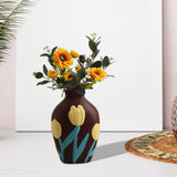 Maxbell Ceramic Flower Vase Planter Bottle Tabletop Creative Centerpieces Brown