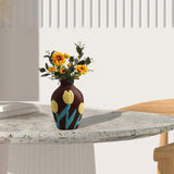 Maxbell Ceramic Flower Vase Planter Bottle Tabletop Creative Centerpieces Brown
