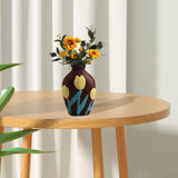 Maxbell Ceramic Flower Vase Planter Bottle Tabletop Creative Centerpieces Brown