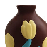 Maxbell Ceramic Flower Vase Planter Bottle Tabletop Creative Centerpieces Brown