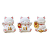 Maxbell Cat Figurine Piggy Bank Decorative for Chinese New Year Gift Home Decoration Style A