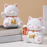 Maxbell Cat Figurine Piggy Bank Decorative for Chinese New Year Gift Home Decoration Style A