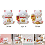 Maxbell Cat Figurine Piggy Bank Decorative for Chinese New Year Gift Home Decoration Style A