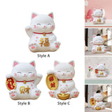 Maxbell Cat Figurine Piggy Bank Decorative for Chinese New Year Gift Home Decoration Style A