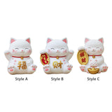Maxbell Cat Figurine Piggy Bank Decorative for Chinese New Year Gift Home Decoration Style A