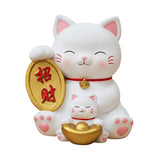 Maxbell Cat Figurine Piggy Bank Decorative for Chinese New Year Gift Home Decoration Style C