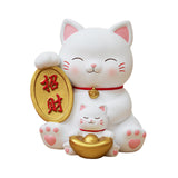Maxbell Cat Figurine Piggy Bank Decorative for Chinese New Year Gift Home Decoration Style C