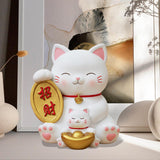 Maxbell Cat Figurine Piggy Bank Decorative for Chinese New Year Gift Home Decoration Style C