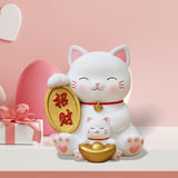 Maxbell Cat Figurine Piggy Bank Decorative for Chinese New Year Gift Home Decoration Style C