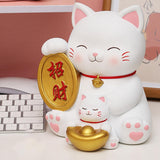 Maxbell Cat Figurine Piggy Bank Decorative for Chinese New Year Gift Home Decoration Style C