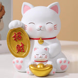 Maxbell Cat Figurine Piggy Bank Decorative for Chinese New Year Gift Home Decoration Style C