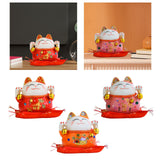 Maxbell Lucky Cat Statue Piggy Bank Animal Sculpture for New Year Decoration Red